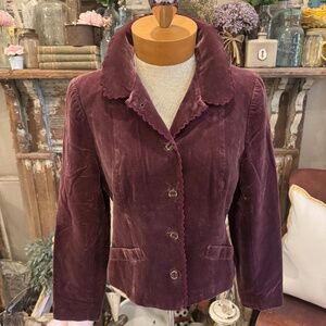 VINTAGE HARRODS BLAZER | TAILORED | VELVET | SCALLOP DETAIL | PETER PAN COLLAR